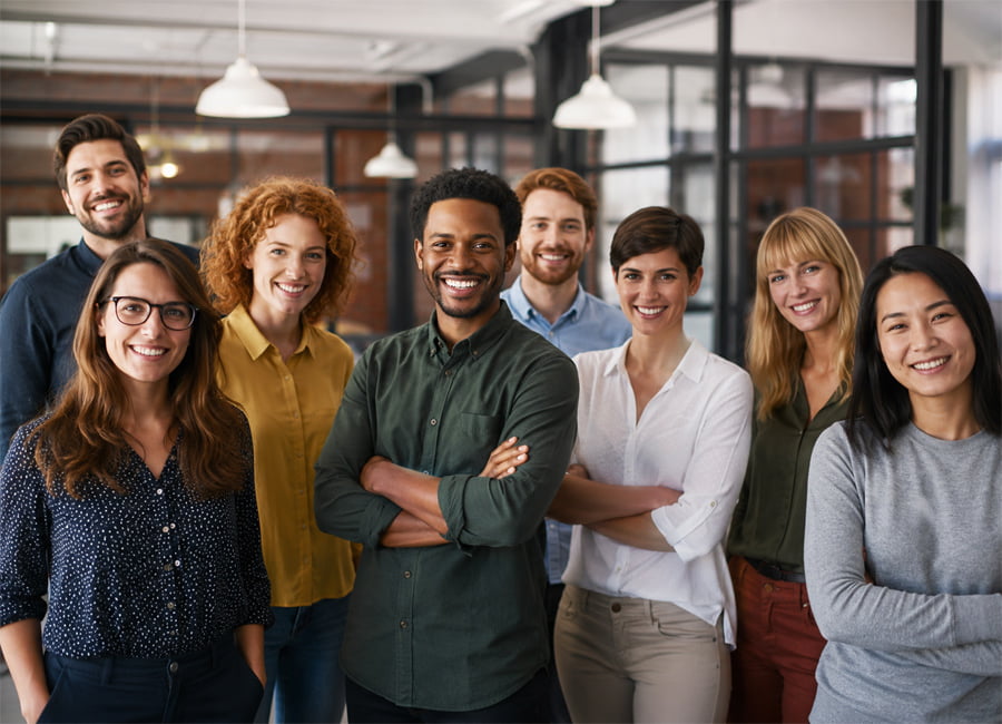 Employees from across the group working together